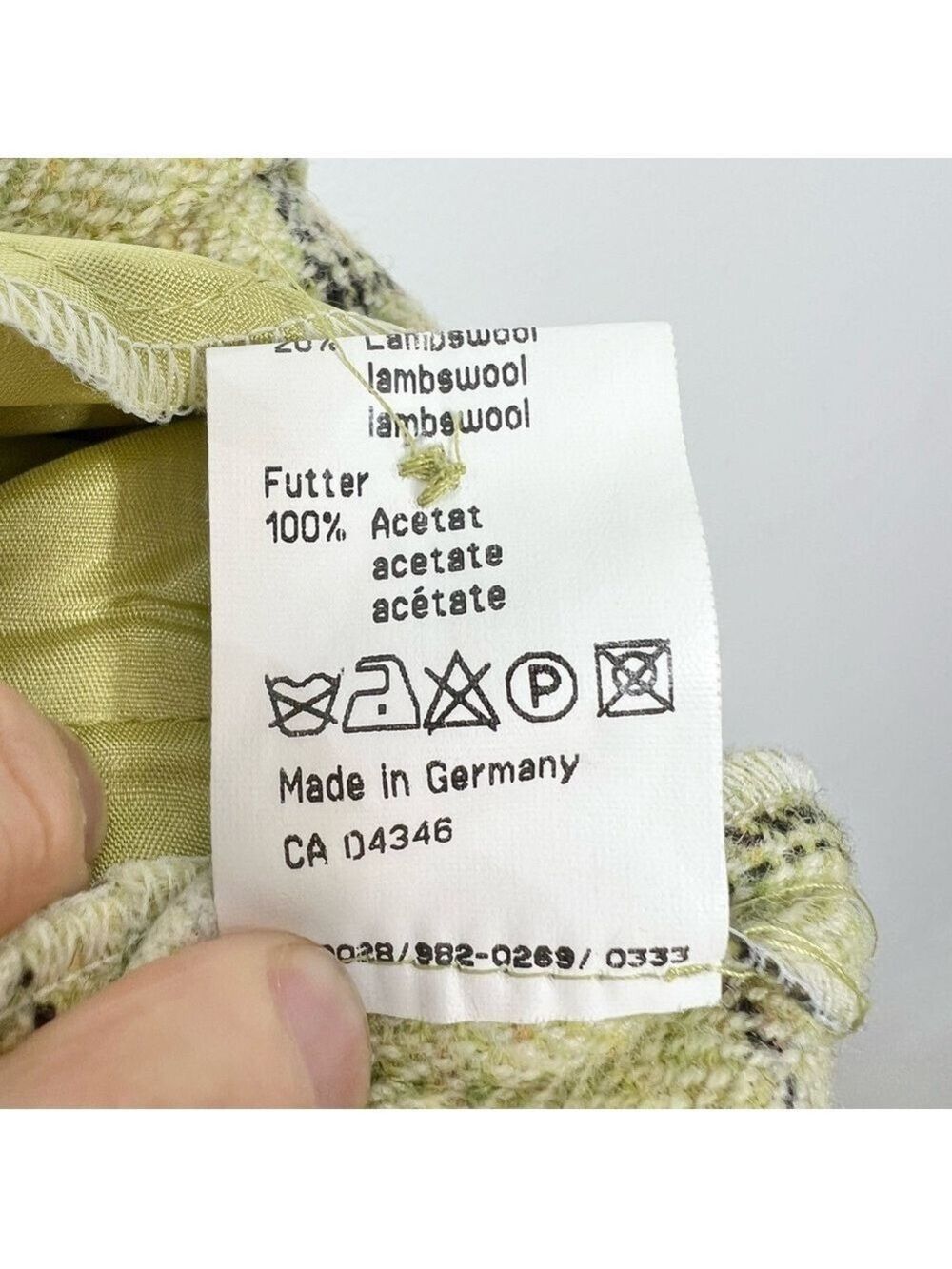 Eugen Klein Germany pale green boxy plaid 100% wool overshirt shacket 14 - Picture 15 of 15